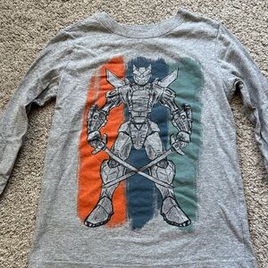 OshKosh B'gosh Gray Robot Graphic Long Sleeve Tee